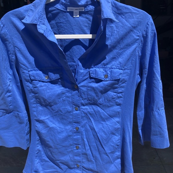 JAMES PERSE BUTTON DOWN SIDE PANEL BLUE WO… - Picture 7 of 16
